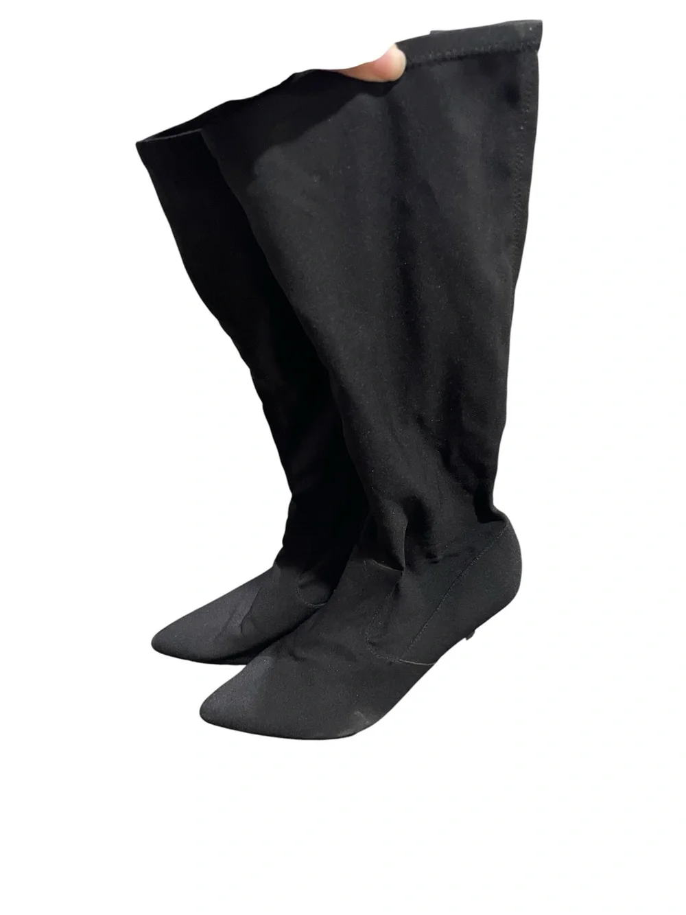 Ruby & Bloom Black Over-The-Knee Stretch Sock Boots Size 9